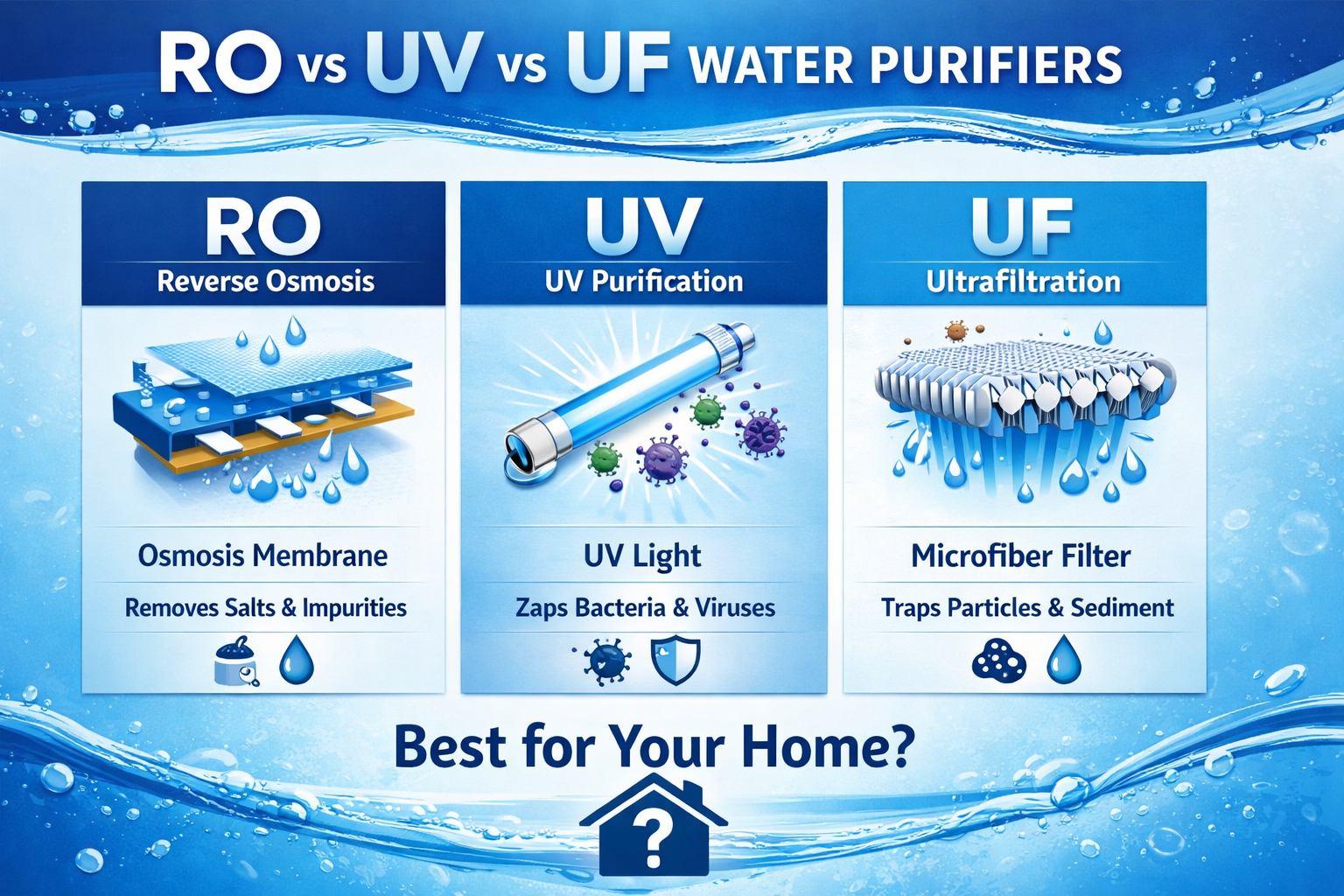 RO vs UV vs UF – Which Water Purifier is Best for Your Home?