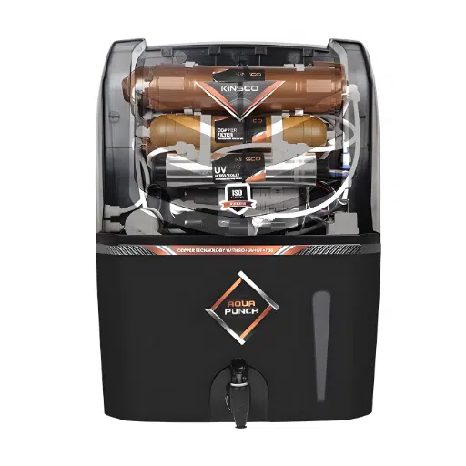 Kinsco Aqua Punch 15L Copper RO Water Purifier with UV UF TDS Adjuster – Black